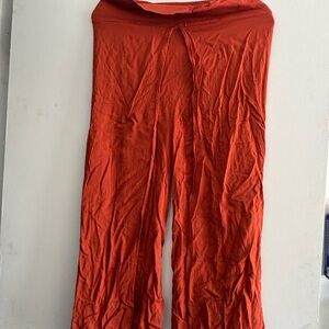 Rust Orange Wide-Leg Pants